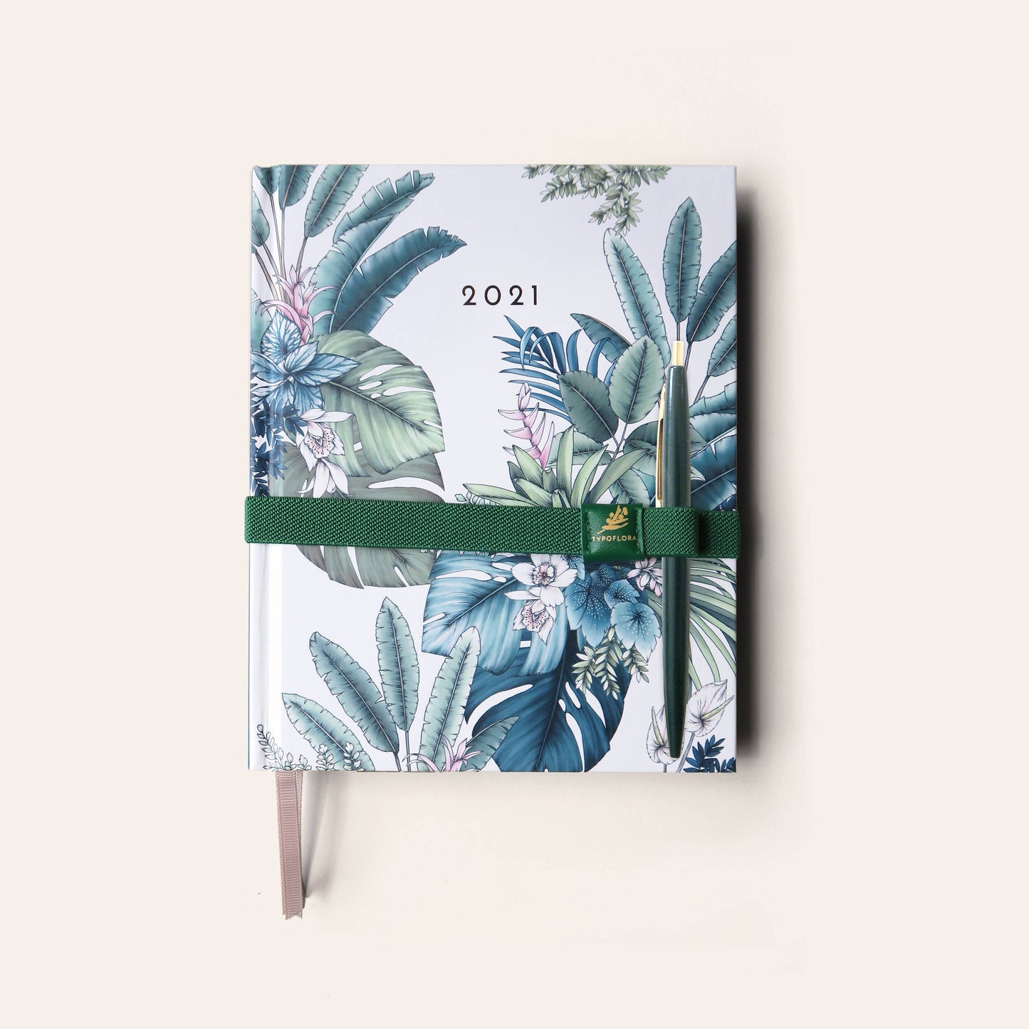 Teal Notebook Strap With Pen Holder