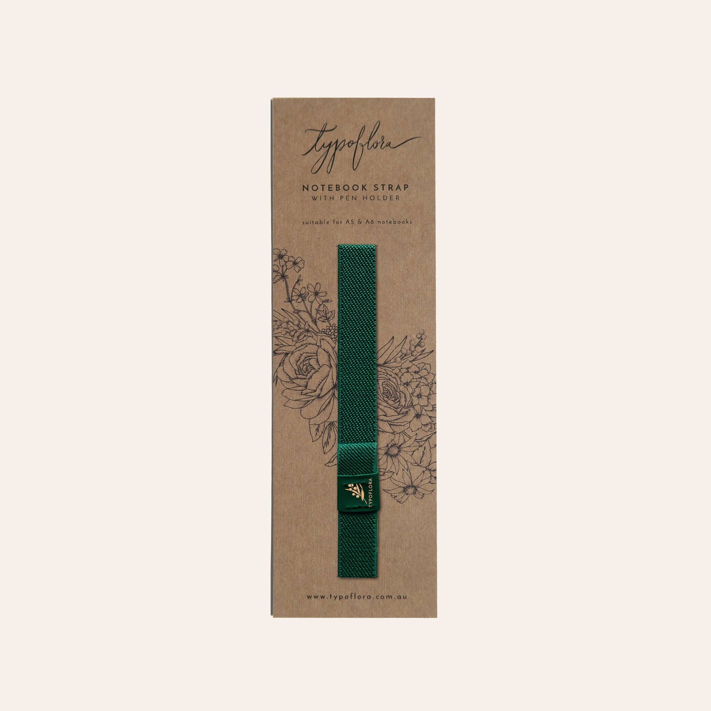 Teal Notebook Strap With Pen Holder