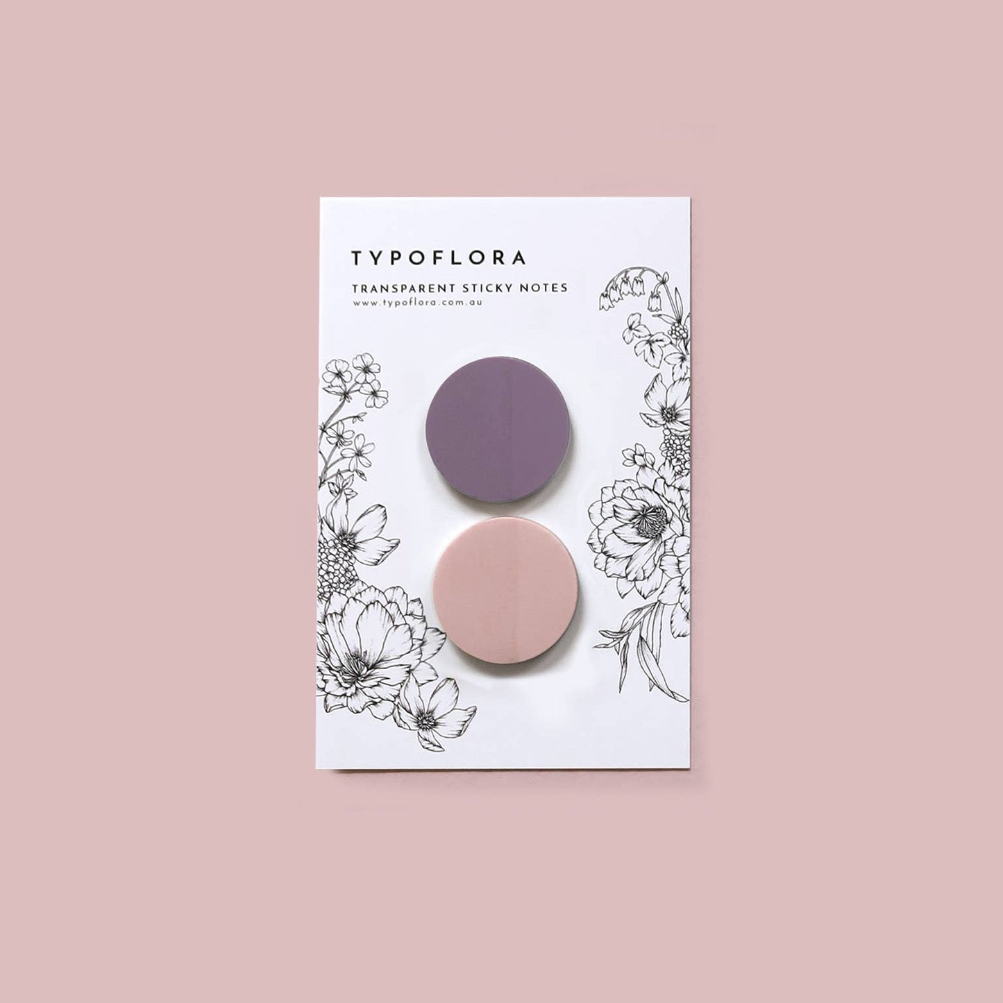 Transparent Sticky Notes - Lavender + Plum Circle