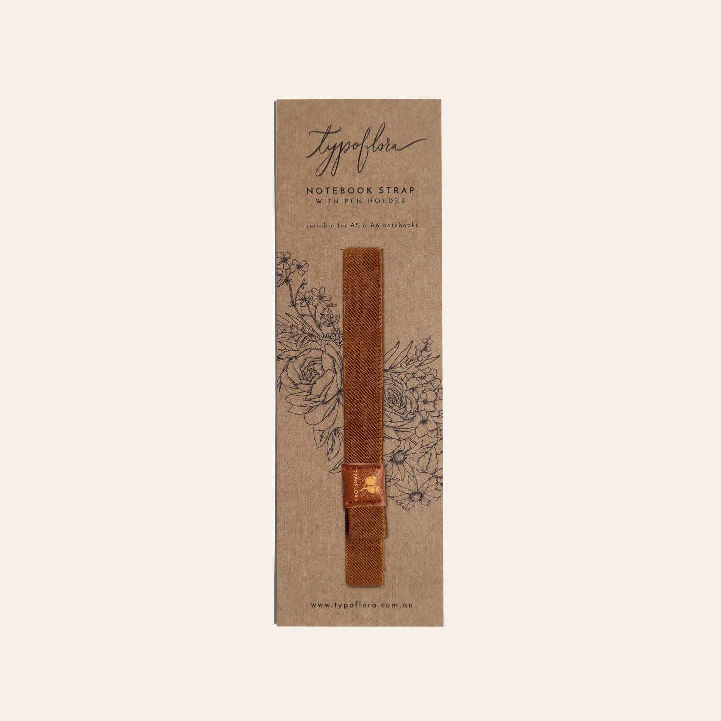 Rust Notebook Strap With Pen Holder