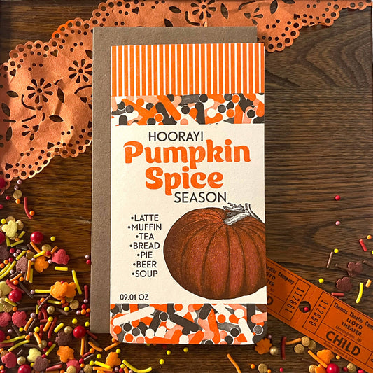 Pumpkin spice season letterpress card