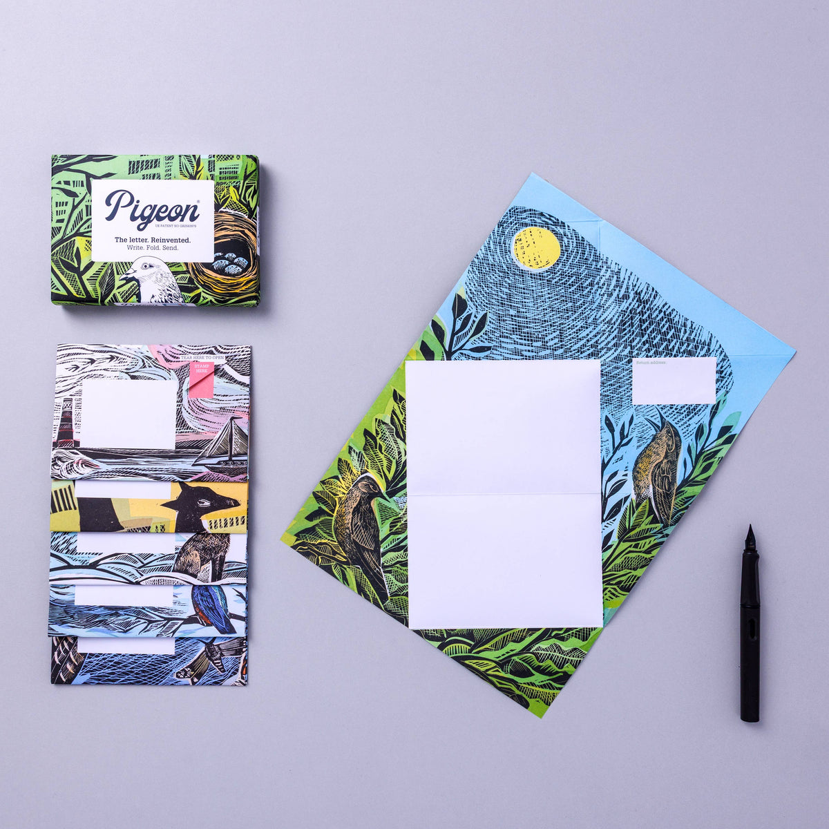 Wonderfully Wild Pigeon, Nature-inspired Folding Letters x 6